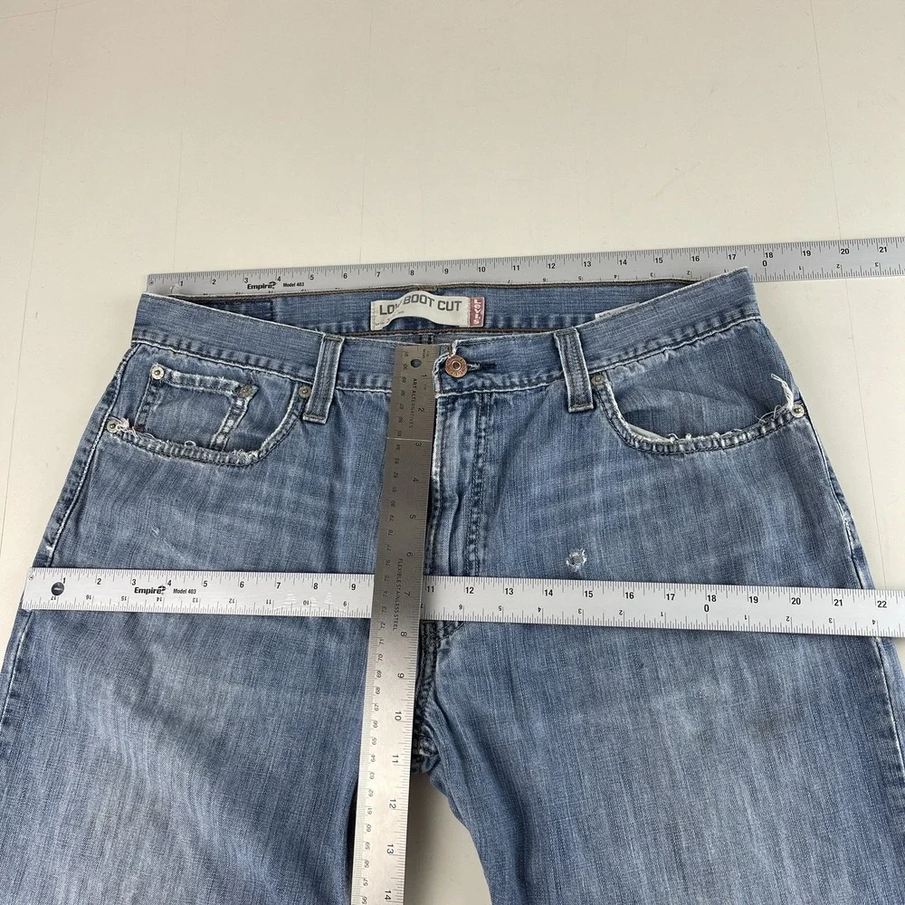Levis Jeans Mens 36x34 Blue 527 Boot Cut Distressed Denim Cowboy Grunge Y2K